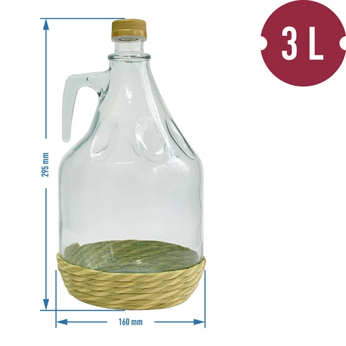 Fles Dama 3 l in omhulsel, met dop - 2