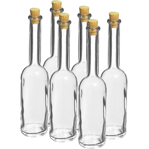Fles voor likeur 100 ml 6 stuks + 6 kurken