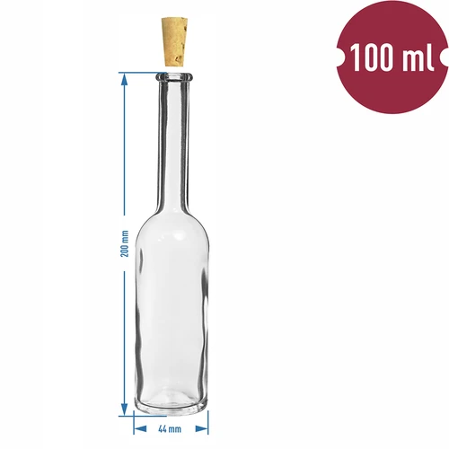 Fles voor likeur 100 ml 6 stuks + 6 kurken - 8