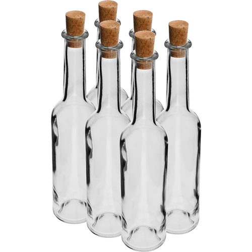 Fles voor likeur 350 ml 6 stuks + 6 kurken