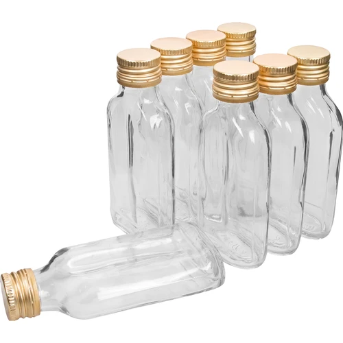 Fles voor likeuren heupfles 100 ml + dop 8 stuks