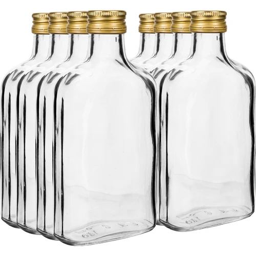 Fles voor likeuren heupfles 100 ml + dop 8 stuks - 2