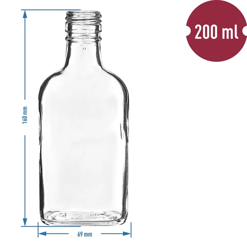 Fles voor likeuren heupfles 200 ml - 10 stuks - 4