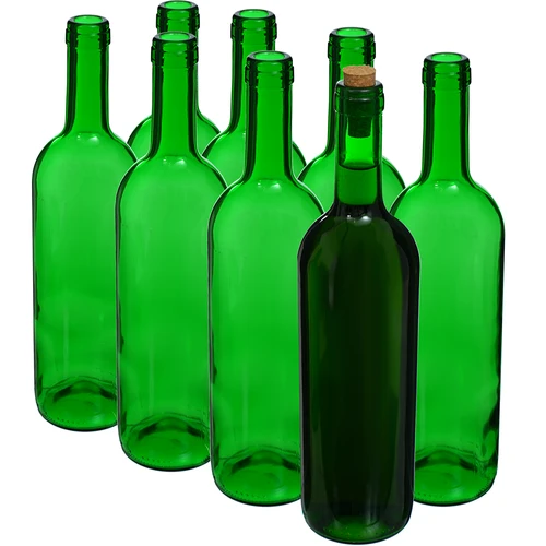 Fles voor wijn 0,75 L groen - verpakking van 8 stuks - 2