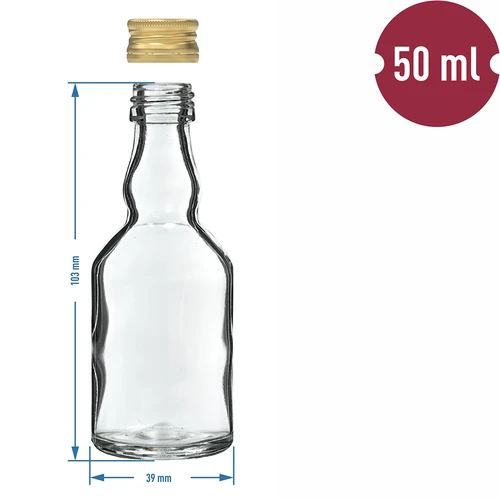 Flesje 50 ml met dop - 10 stuks - 6