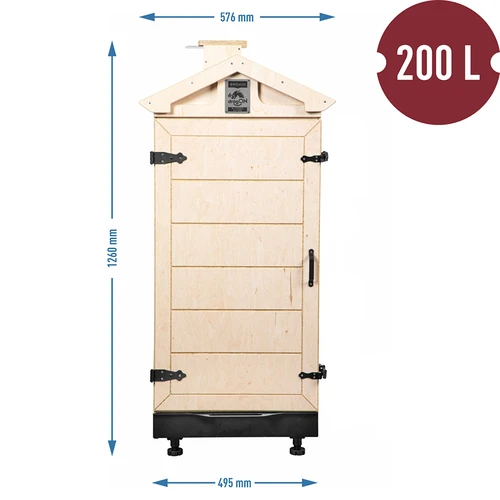 Rookkamer van gecertificeerd multiplex, frameloos, 200 L, op wielen - 4