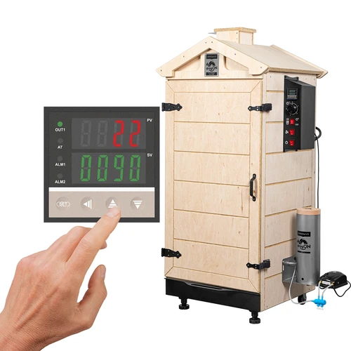Frameloze rookkast dragON PLYWOOD NATURE met digitale controller, 200 L