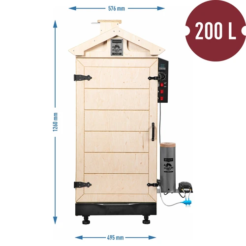 Frameloze rookkast dragON PLYWOOD NATURE met digitale controller, 200 L - 8