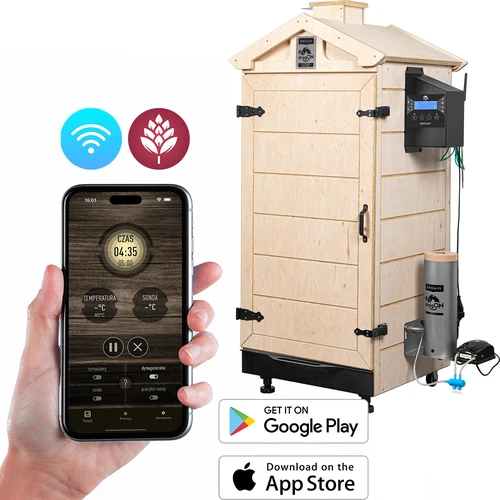 Frameloze rookoven dragON PLYWOOD NATURE met Wi-Fi-controller, 200L