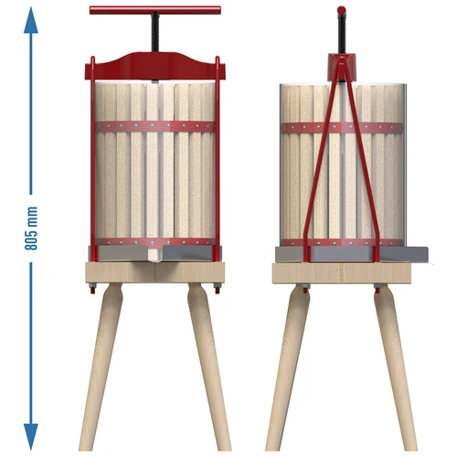 Framepers voor fruit - met houten mand, voor 10L - 6