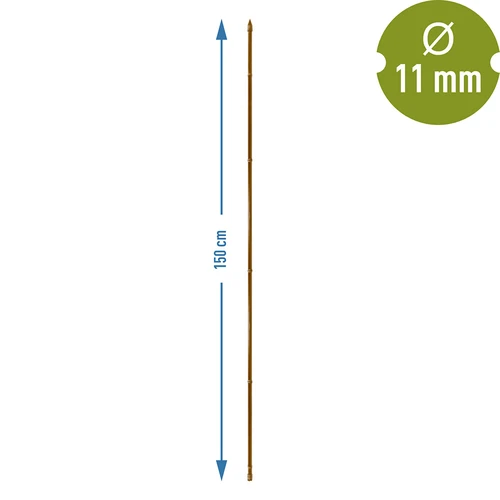 Gecoate stalen stok in bamboevorm, 150 cm x 11mm - 3