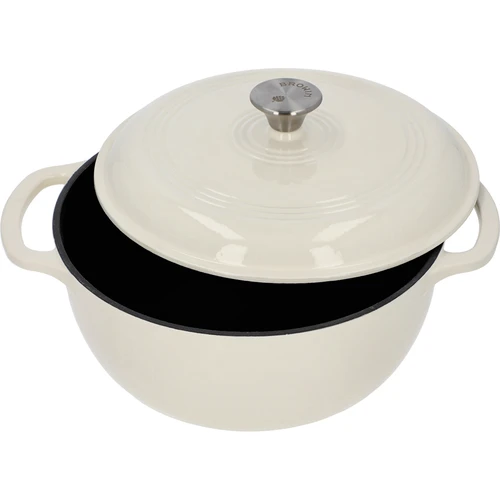 Geëmailleerde gietijzeren braadpan - ecru, 5,8 L - 2