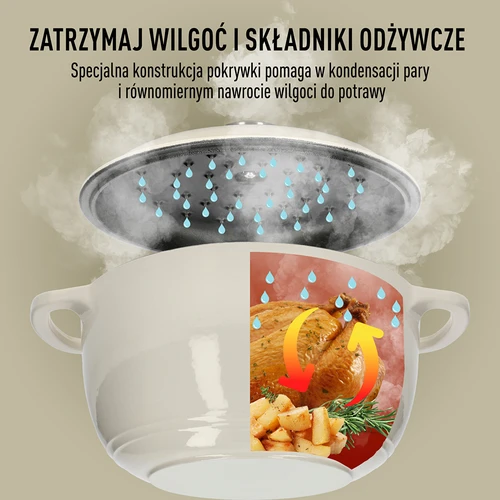 Geëmailleerde gietijzeren pan - ecru, 4 L - 6