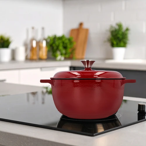 Geëmailleerde gietijzeren pot - bordeaux, 4 L - 9