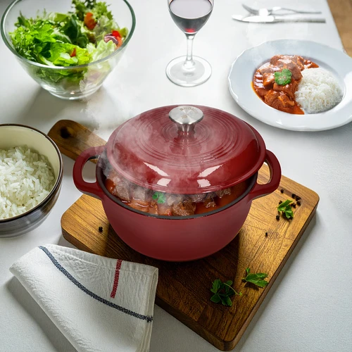 Geëmailleerde gietijzeren pot - bordeaux, 4 L - 7