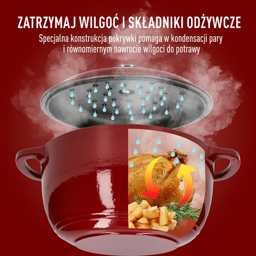 Geëmailleerde gietijzeren pot - bordeaux, 4 L - 6