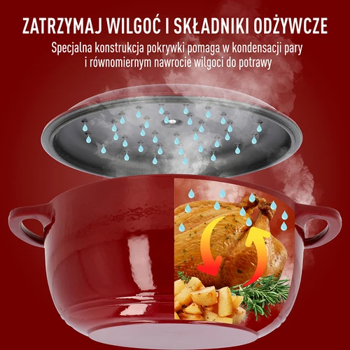 Geëmailleerde gietijzeren pot - bordeaux, 5,8L - 6
