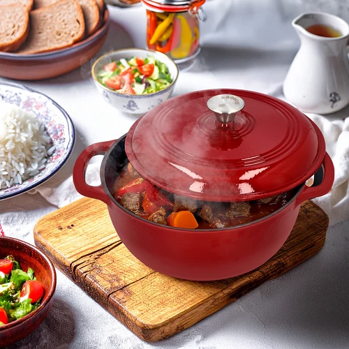 Geëmailleerde gietijzeren pot - bordeaux, 5,8L - 7