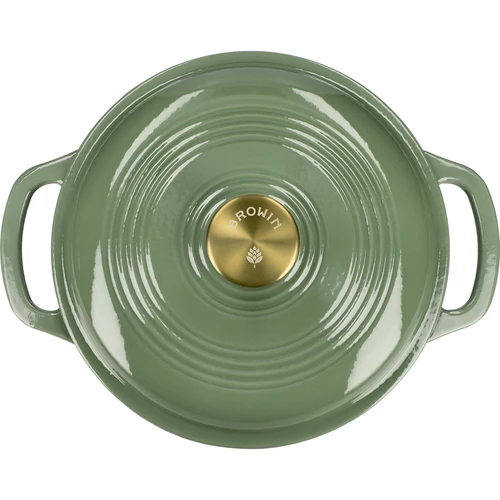 Geëmailleerde gietijzeren pot - salie, 4L - 3