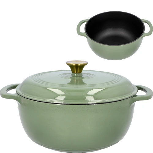 Geëmailleerde gietijzeren pot - salie, 5,8L