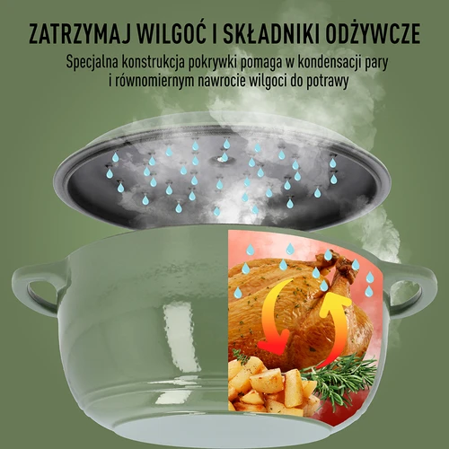 Geëmailleerde gietijzeren pot - salie, 5,8L - 6