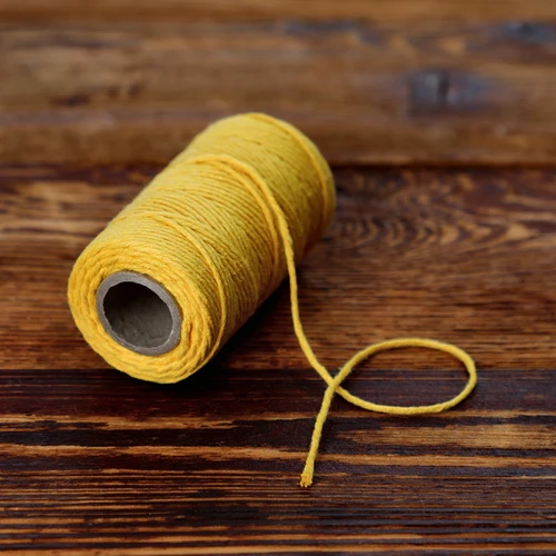 Gele katoenen koord 2 mm/55 m/100 g - 5