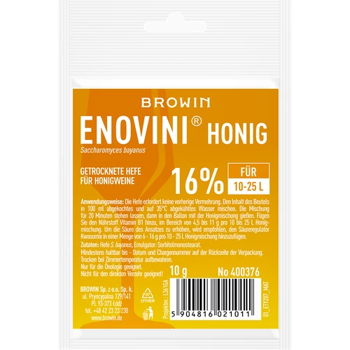 Getrocknete hefe für honigweine Enovini Honig 10g