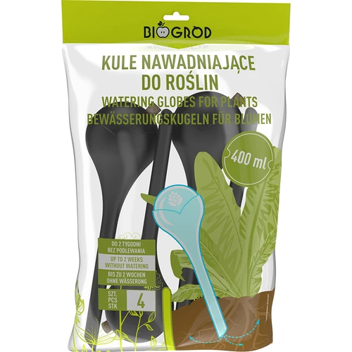 Gietballen voor planten, matzwart, met kurk, 400ml, 4 stuks - 4