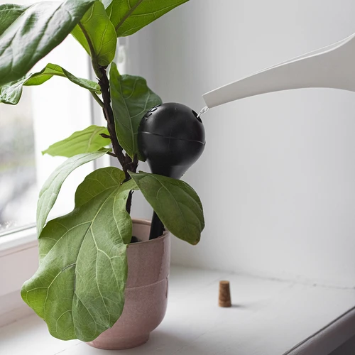 Gietballen voor planten, matzwart, met kurk, 400ml, 4 stuks - 12