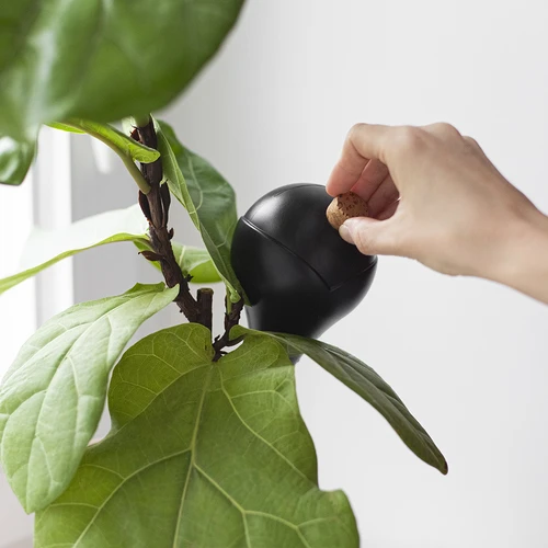 Gietballen voor planten, matzwart, met kurk, 400ml, 4 stuks - 13