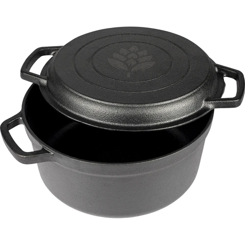Gietijzeren pan met koekenpan, 5 L + 1 L - 3