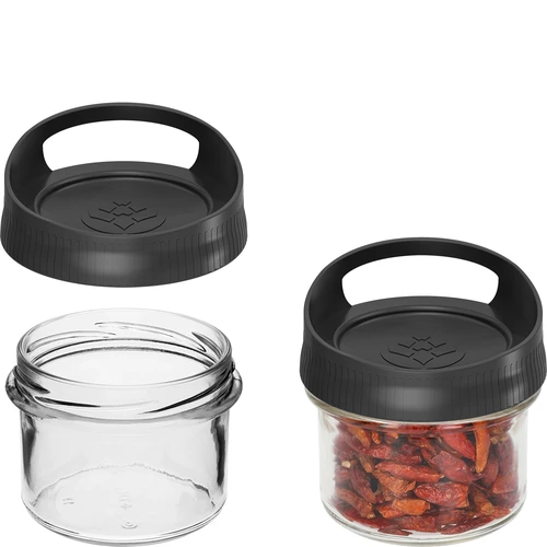 Glazen container 235 ml, met deksel om op te hangen - 2