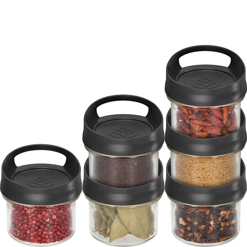 Glazen container 235 ml, met deksel om op te hangen - 3