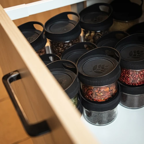 Glazen container 235 ml, met deksel om op te hangen - 8