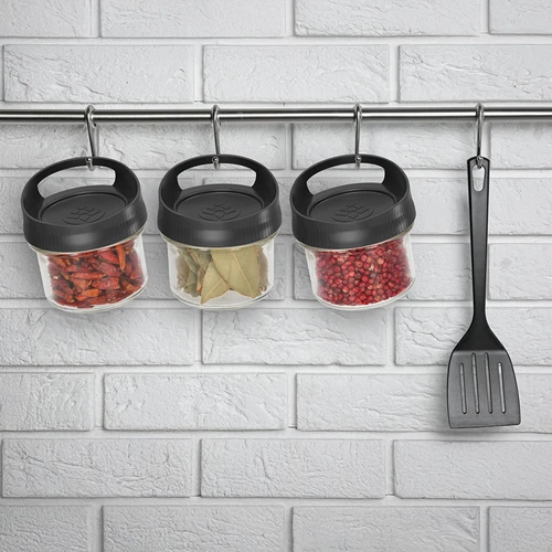 Glazen container 235 ml, met deksel om op te hangen - 6
