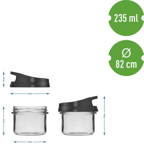 Glazen container 235 ml, met deksel om op te hangen - 5