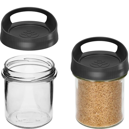 Glazen container 350 ml, met deksel om op te hangen - 2