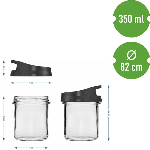 Glazen container 350 ml, met deksel om op te hangen - 5