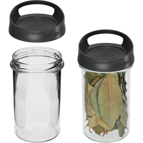 Glazen container 545 ml, met deksel om op te hangen - 2