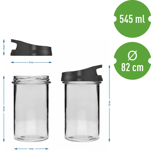 Glazen container 545 ml, met deksel om op te hangen - 5