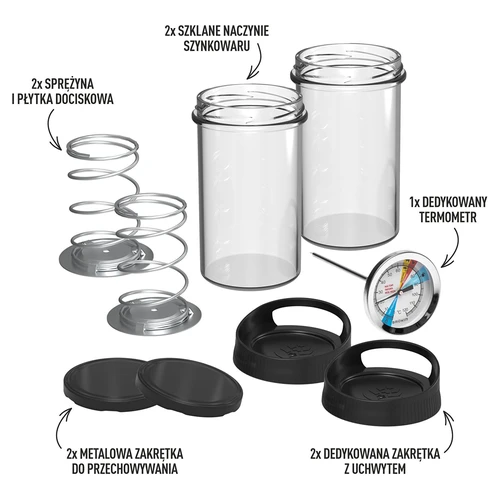 Glazen hamkoker - DUO-set, voor 2 x 450 g - 2