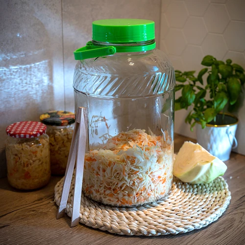 Glazen pot 8 L, met tang - 10