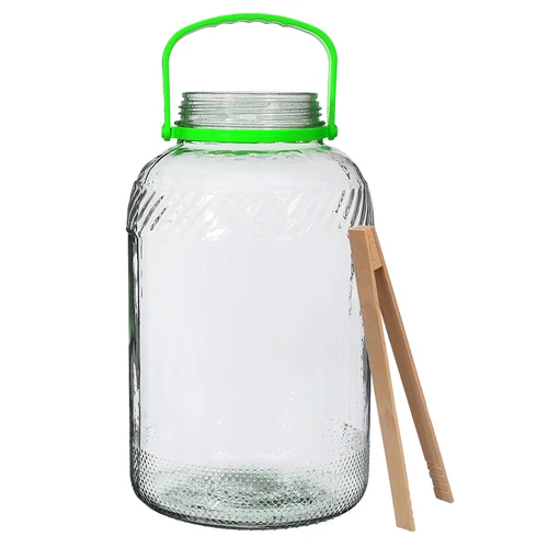 Glazen pot 8 L, met tang - 2