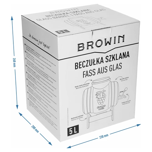 Glazen vat 5 L, met brede vulopening, kurk, standaard en kraantje - 8