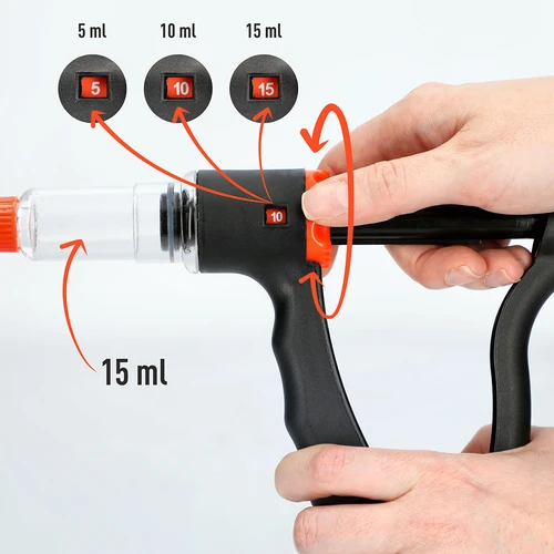 Halfautomatische vleeswareninjector met naaldenset en slang - 7