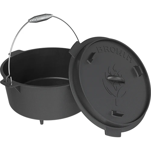 Hangende gietijzeren ketel met pan