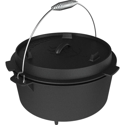 Hangende gietijzeren ketel met pan - 2