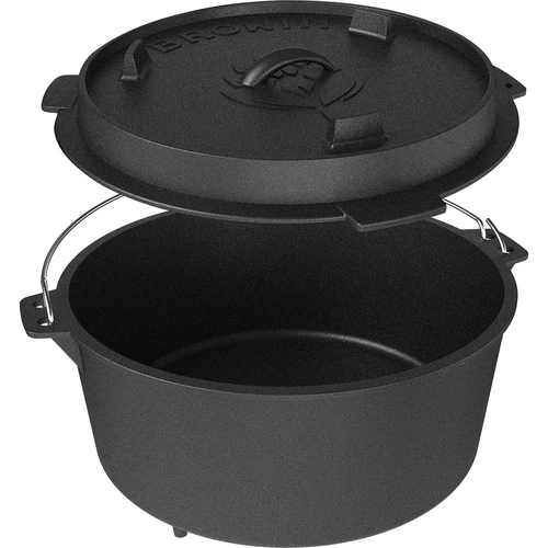 Hangende gietijzeren ketel met pan - 4