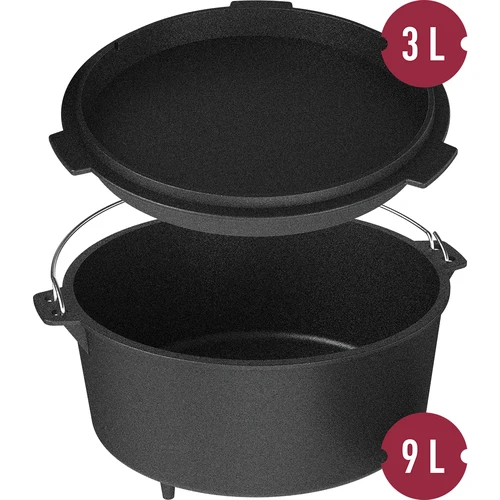Hangende gietijzeren ketel met pan - 8