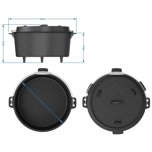 Hangende gietijzeren ketel met pan - 10